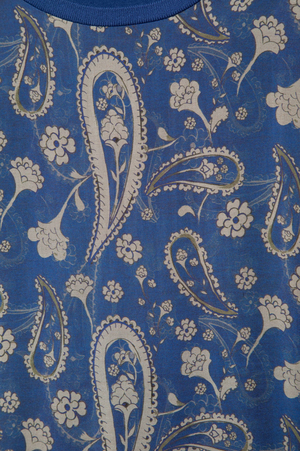 Lanidor Pullover - Paisleyprint - Materialmix in Blau