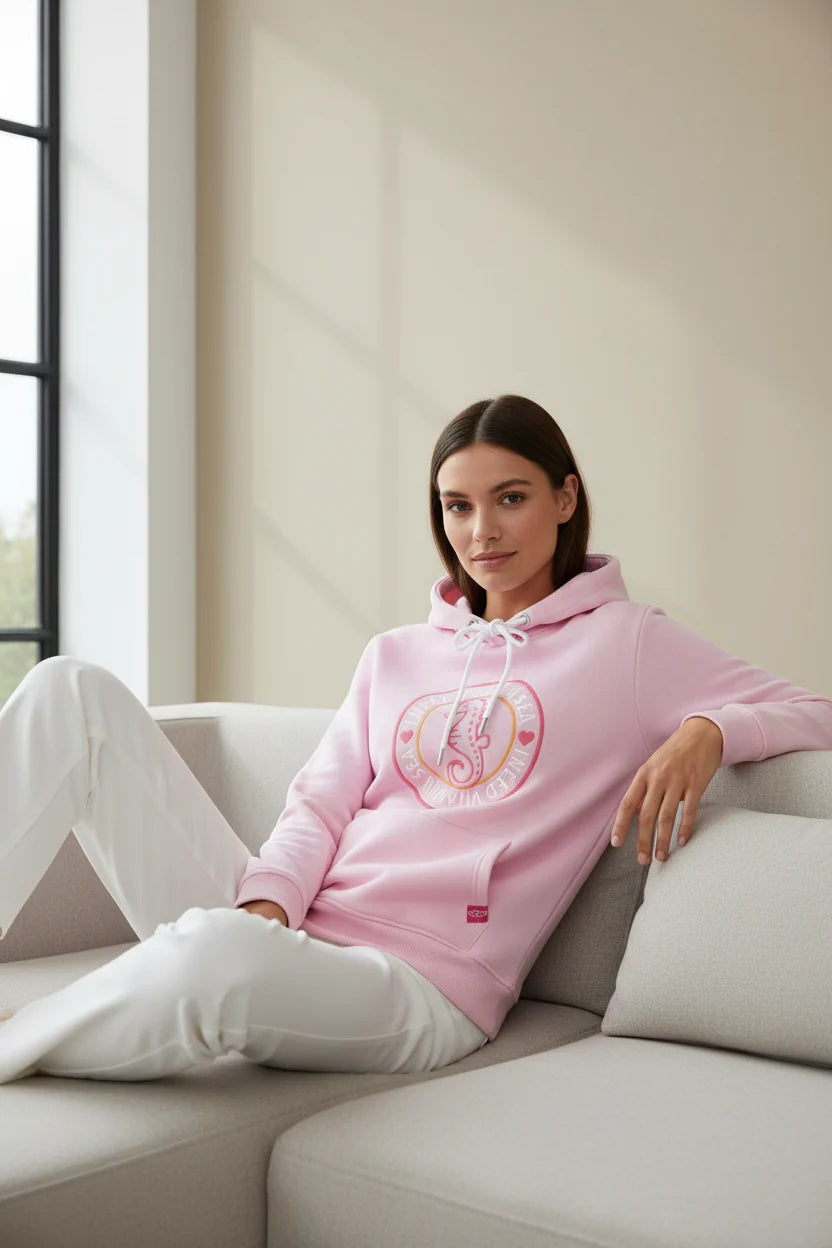 Zwillingsherz - Hoodie "Seepferdchen" - Rosa
