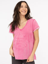 Zwillingsherz Shirt Tail - Positive Mind- 100% Baumwolle - Neonpink