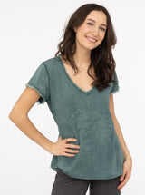 Zwillingsherz Shirt Tail - Positive Mind- 100% Baumwolle - Petrol