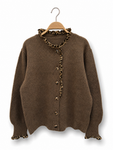 Cardigan aus Strick mit Leopardenrüschen – AP192: Brun / Standard / Taille unique