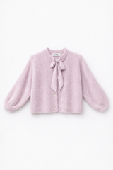 Flauschige Strickjacke mit Schluppen-Kragen: Anthrazit