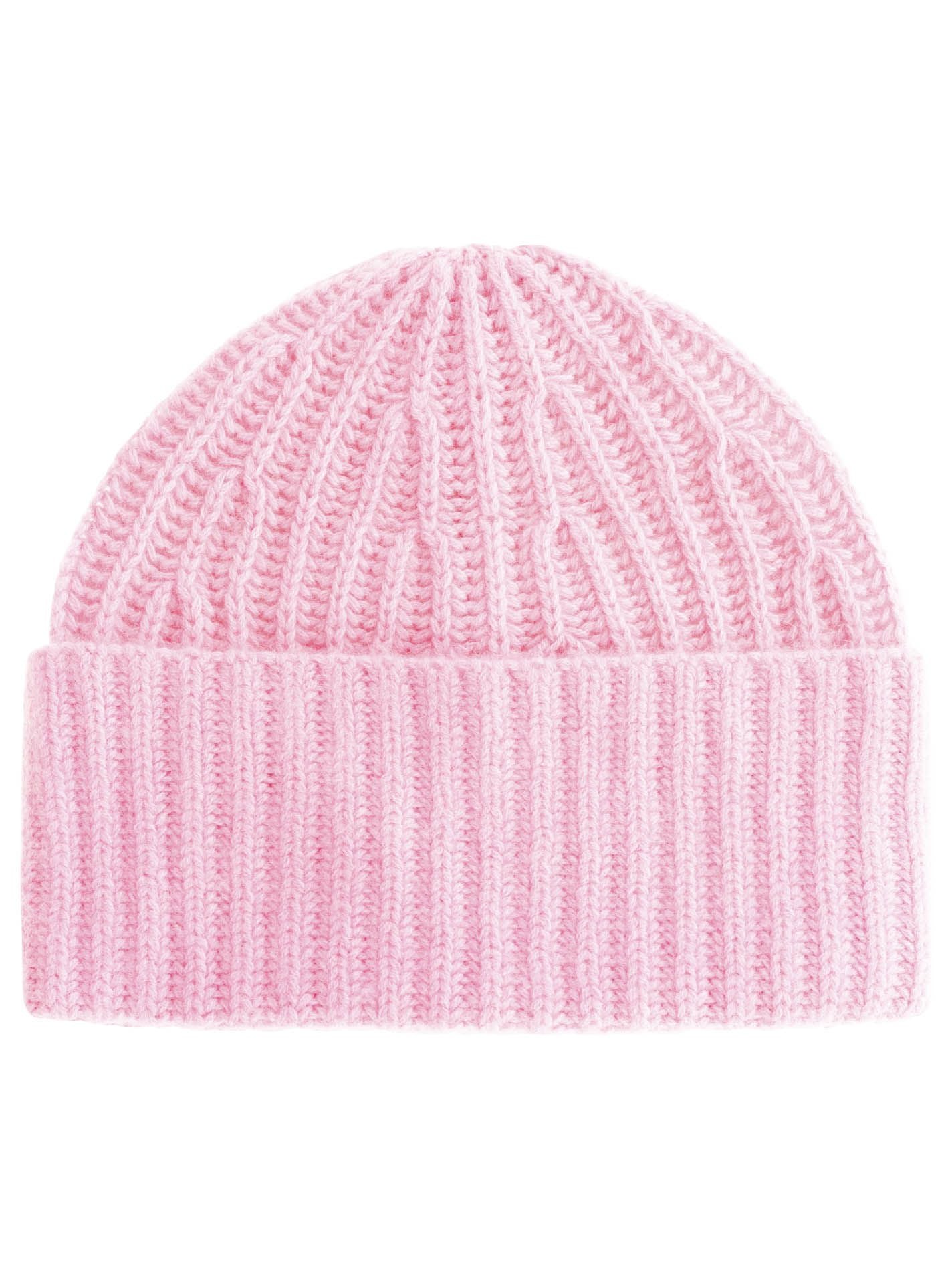 Zwillingsherz Mütze aus 100% Kaschmir - Grobstrick - Bubblegum Pink