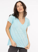 Zwillingsherz Shirt Tail - Positive Mind- 100% Baumwolle - Türkis