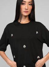 An´ge Paris - T-Shirt aus leichten Sweatmaterial in Schwarz "Amarina"