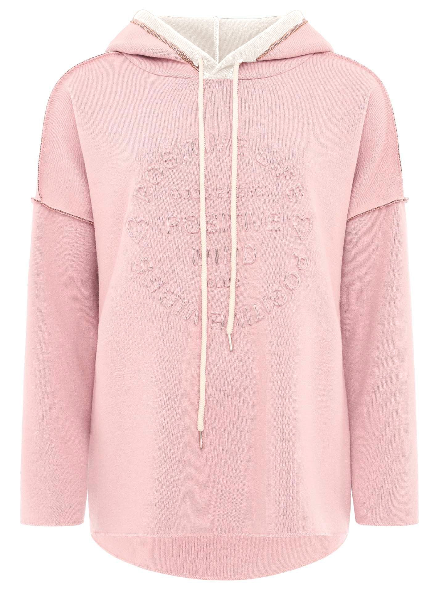 Zwillingsherz Double-Face-Hoodie " Positive Mind" Rosa | Damen Hoodie