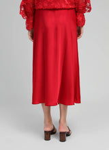 An'ge Paris Midi-Rock Janiala Rot - Ausgestellter Schnitt