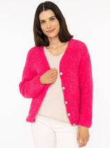 Zwillingsherz - Kuschel-Cardigan  - Neonpink