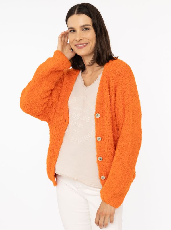 Zwillingsherz - Kuschel-Cardigan  - Orange