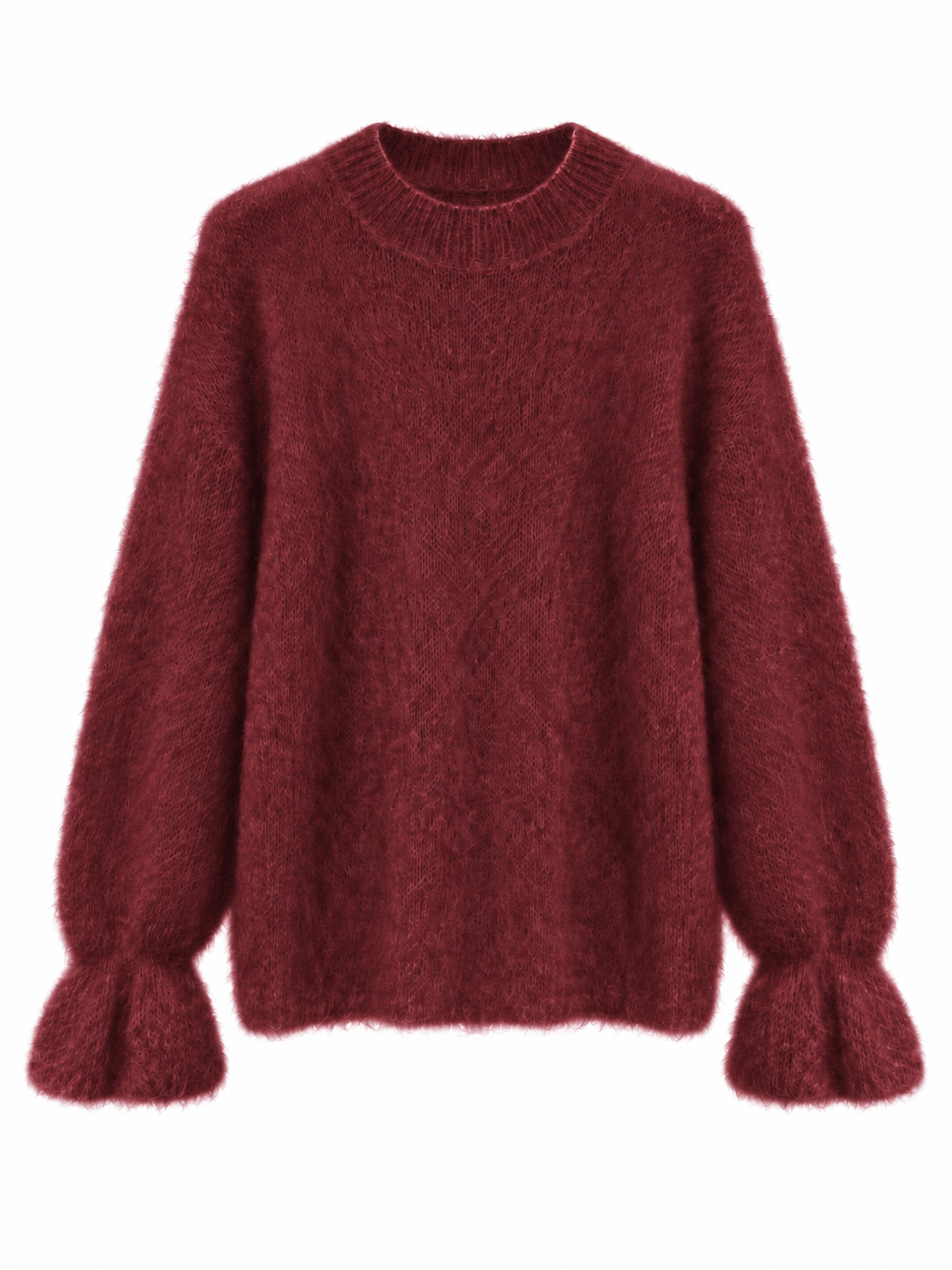 Hochwertiger Mohair-Pullover mit Volant-Ärmeln: Bubblegum / Einheitsgröße