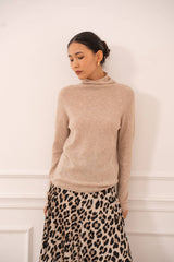Choklate Paris Rollkragen-Pullover in Beige - Wollmix mit Kaschmir