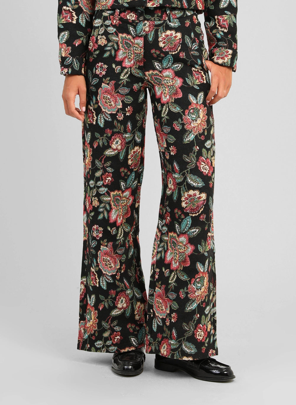 An'ge Paris Hose PALINO Schwarz Jacquard Flare