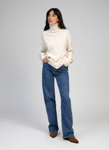 An'ge Paris Rollkragenpullover Lipy in Ecru – Sportlicher Strickpullover