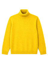 TAMBA Feinstrick-Rollkragenpullover mit Viskose und Angora Gelb