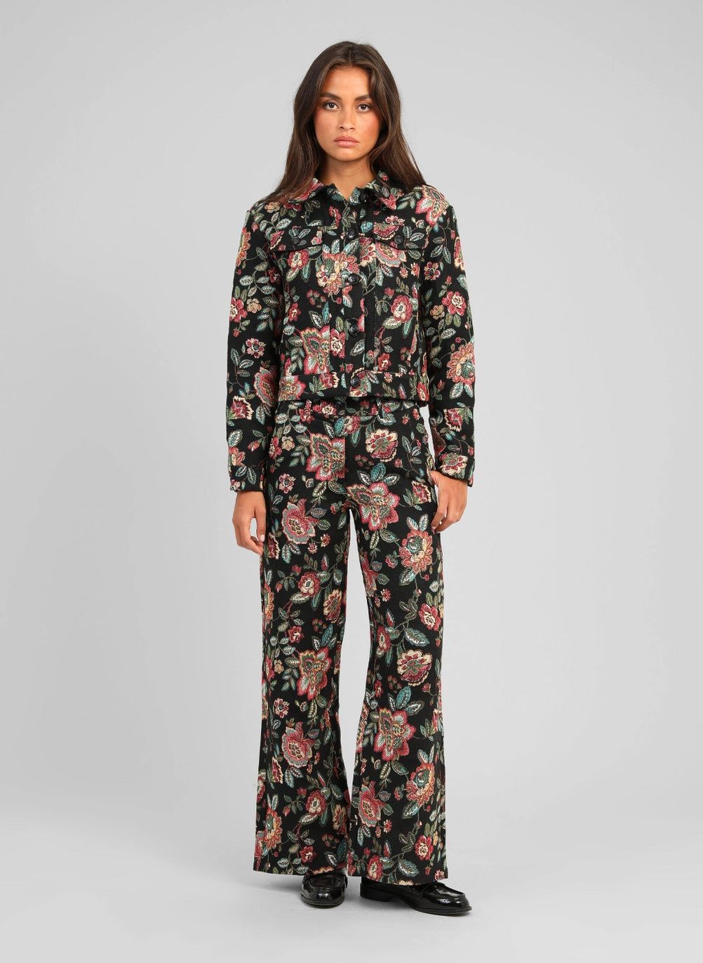 An'ge Paris Hose PALINO Schwarz Jacquard Flare