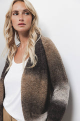 Lanidor - Strickjacke mit Ombre-Farbverlauf - Offener Schnitt - Mehrfarbig