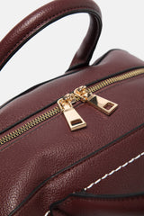 Lanidor - Handtasche in Braun mit Kontrastnähten