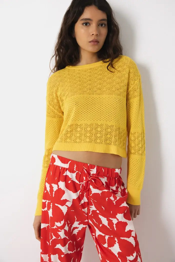 Lanidor Damen-Strickpullover in Sonnengelb – Leicht, Lässig & Unverwechselbar
