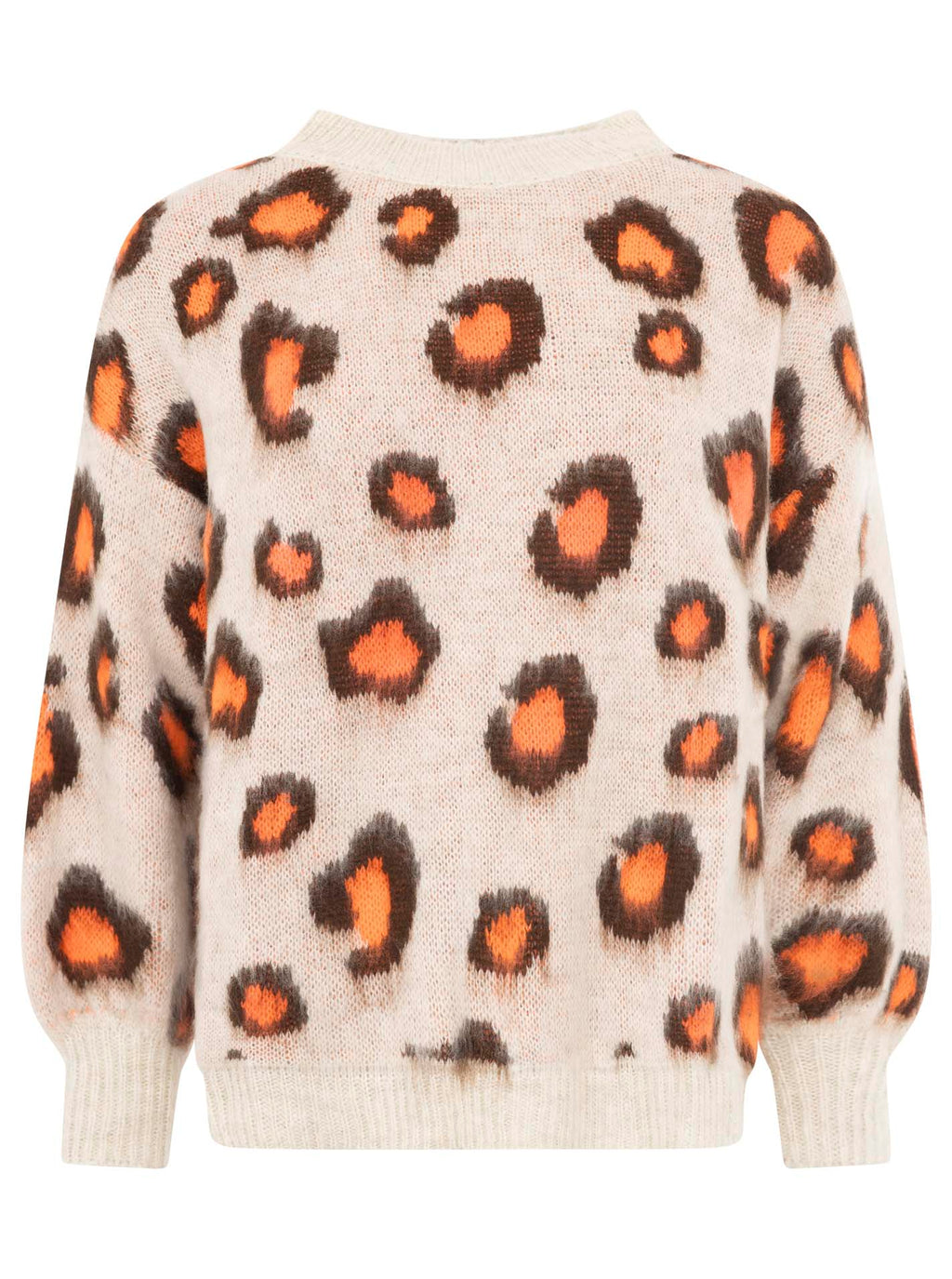 Zwillingsherz Kuschel-Pullover "Leo Soft"  mit orangefarbenen Akzenten - Rundhals