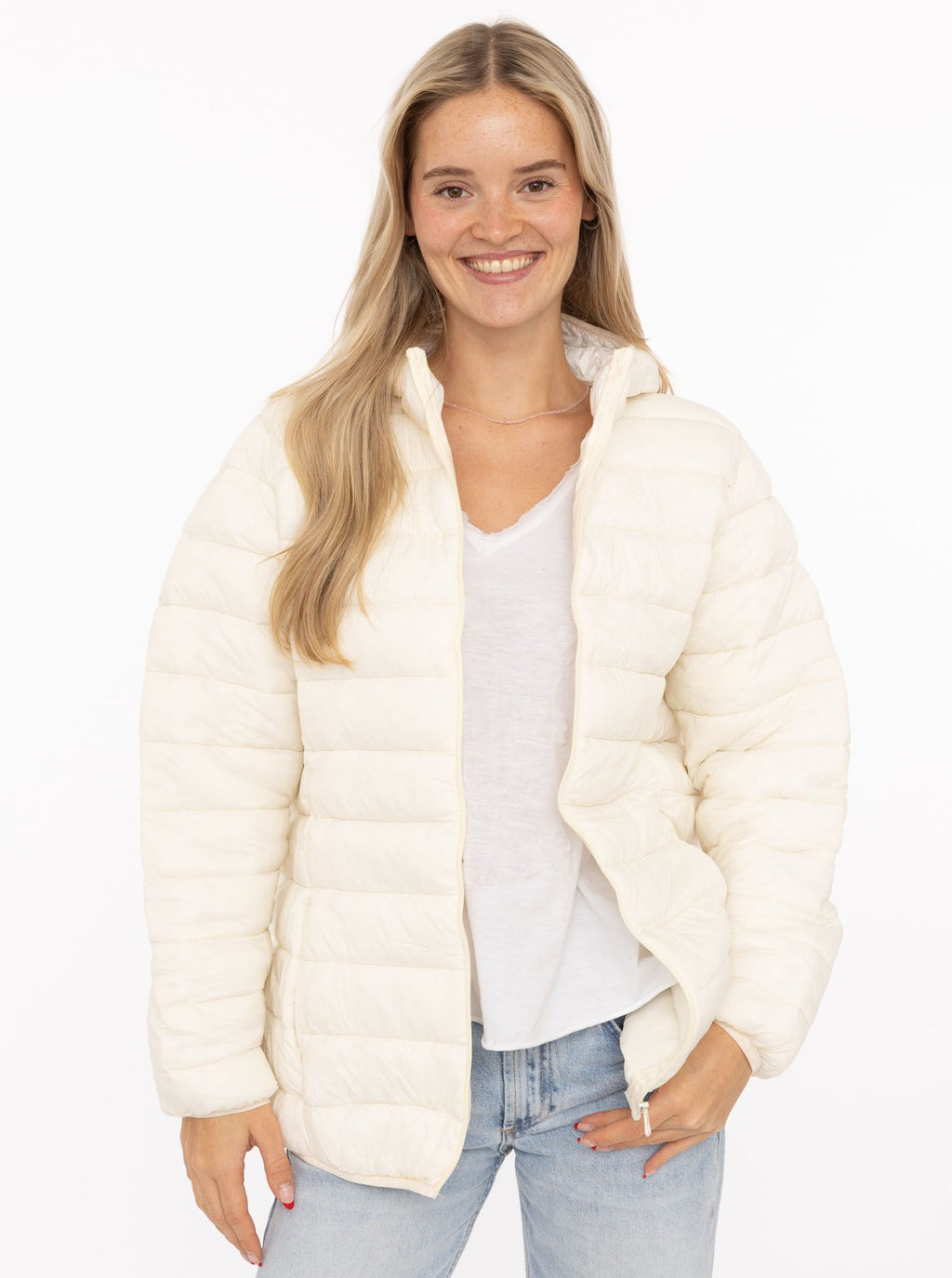 Zwillingsherz - Steppjacke kurz "Basic" in Creme-Weiß