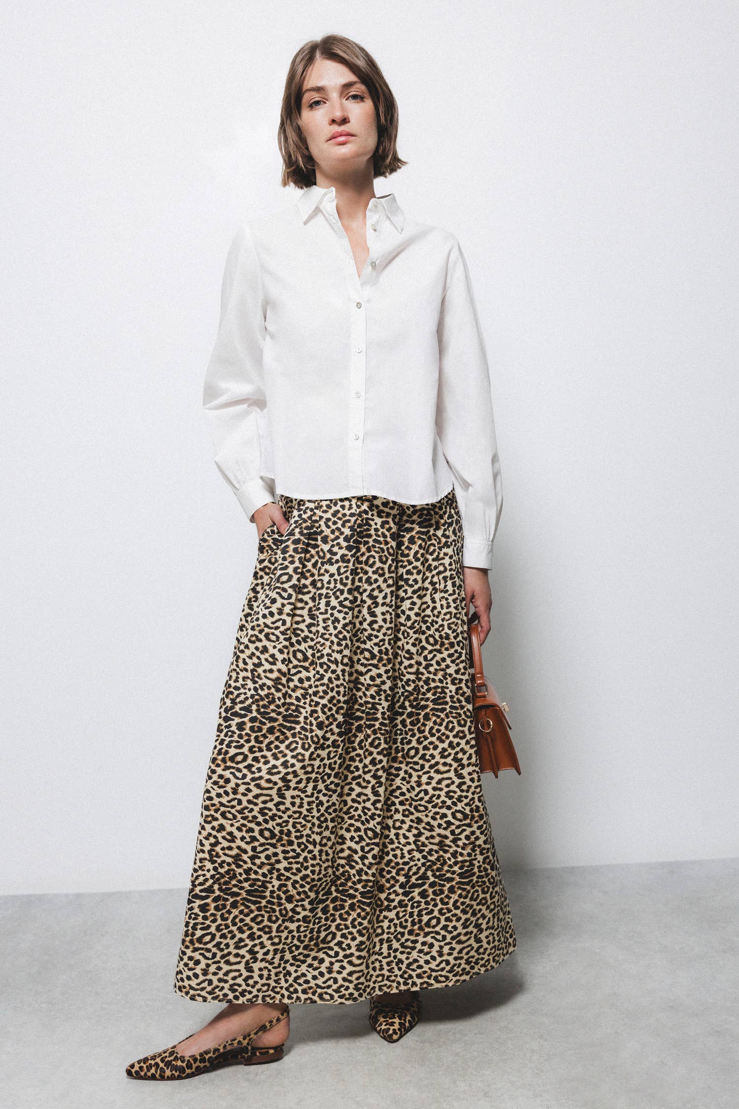 Lanidor Midirock mit Animal-Print aus 100% Baumwolle