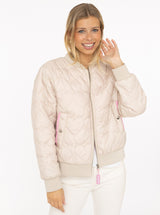 Zwillingsherz - Bomberjacke "Be Happy" in Beige
