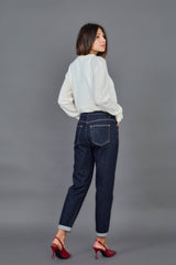 Ana & Lucy Mom-Fit Jeans „Jeanne“ in Marine Brut