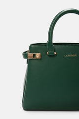 Lanidor - Kunstleder Handtasche Gras-Grün mit Metallverschluss