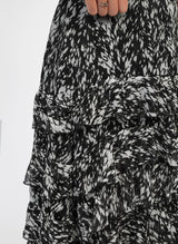 An'ge Paris Rock Rashley - Langer Rock mit Print in Schwarz - Romantischer Stil