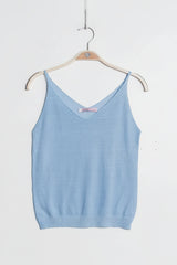 Choklate Paris Glänzendes Lurex-Top Himmelblau - Lurex-Top mit schmalen Trägern