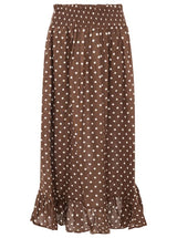 Zwillingsherz Rock Classic Dots Braun Punkte Rüschensaum