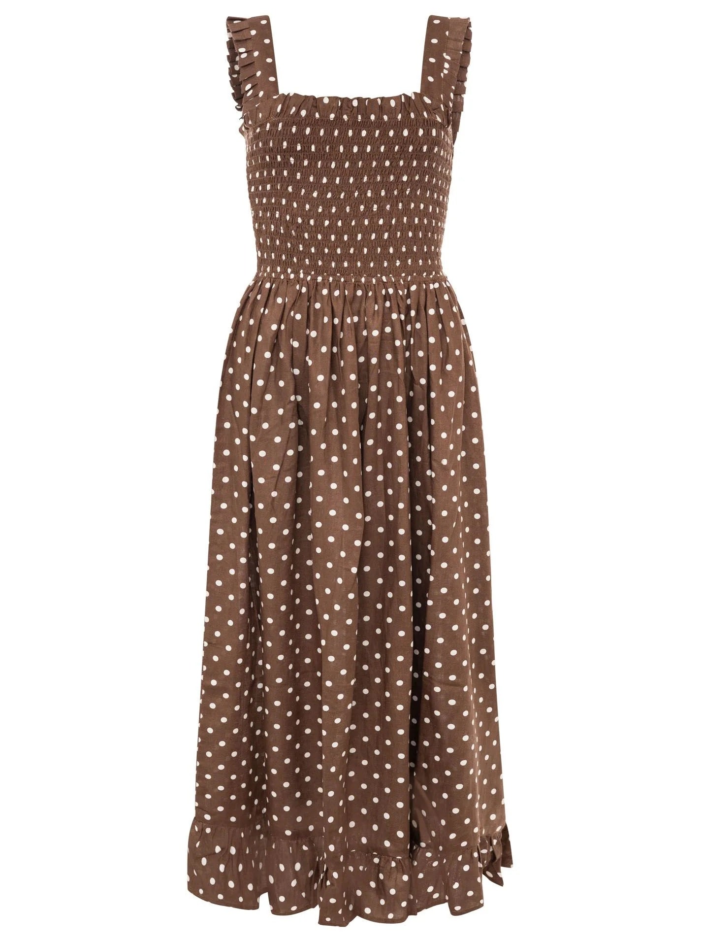Zwillingsherz Kleid Classic Dots - Braun - Ärmelloses Kleid
