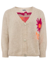 Zwillingsherz Cardigan "Happy Vibes" Beige