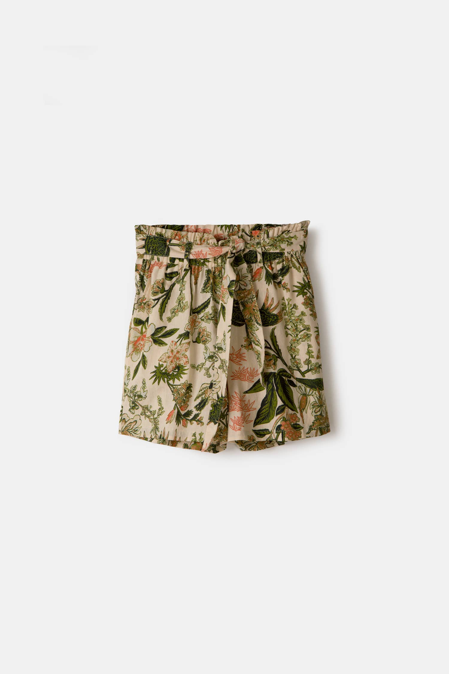Lanidor Shorts "Botanica" aus 100% Baumwolle mit Bindegürtel