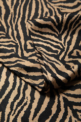 Lanidor Satinschal mit Zebramuster in Camel Schwarz