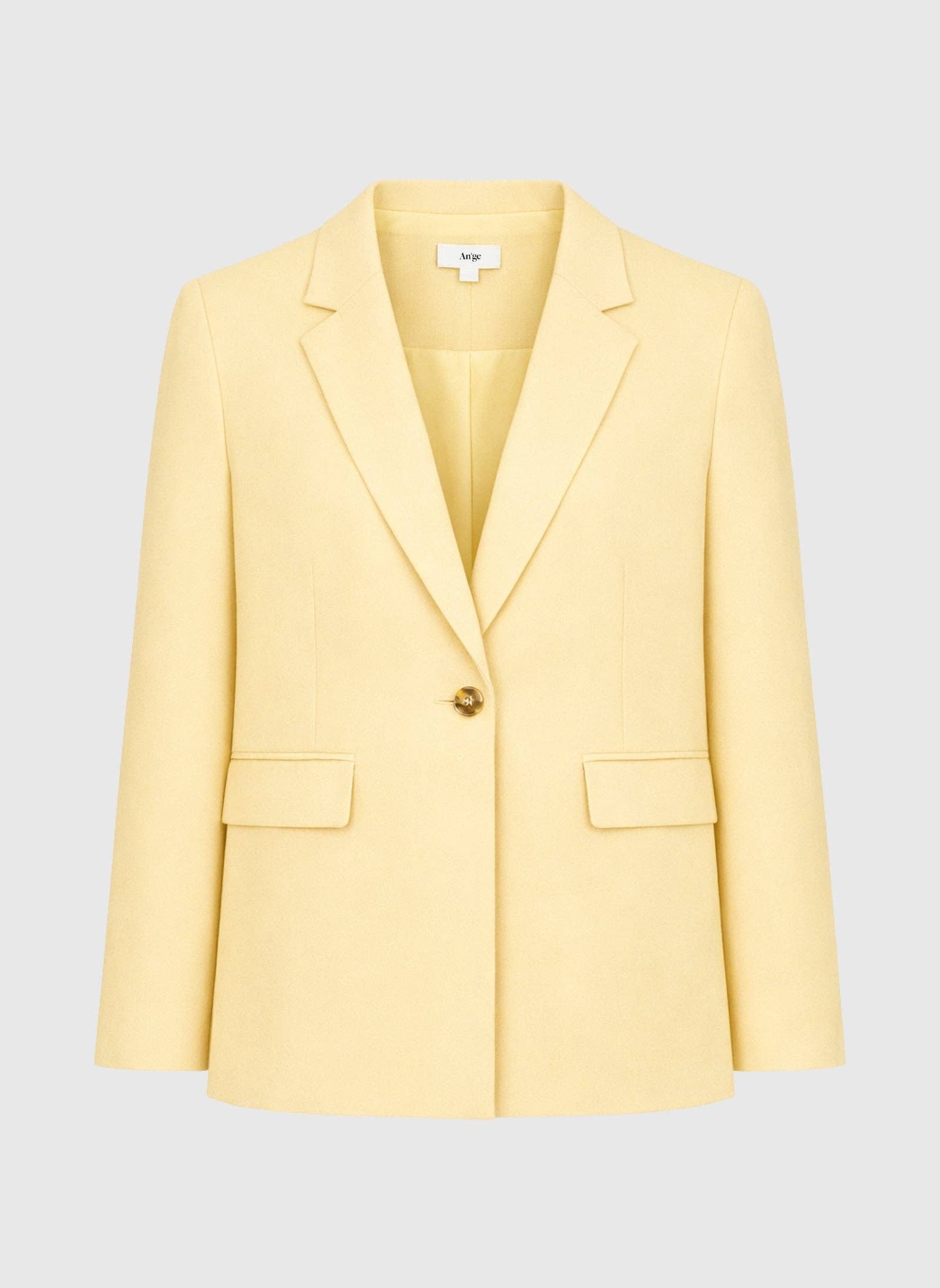 Ange Paris Blazer Zaven Gerader Schnitt Gelb