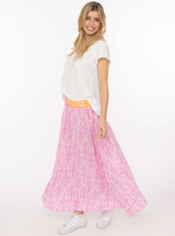 Zwillingsherz Rock "Jungle Leaves" Viskose - Rosa