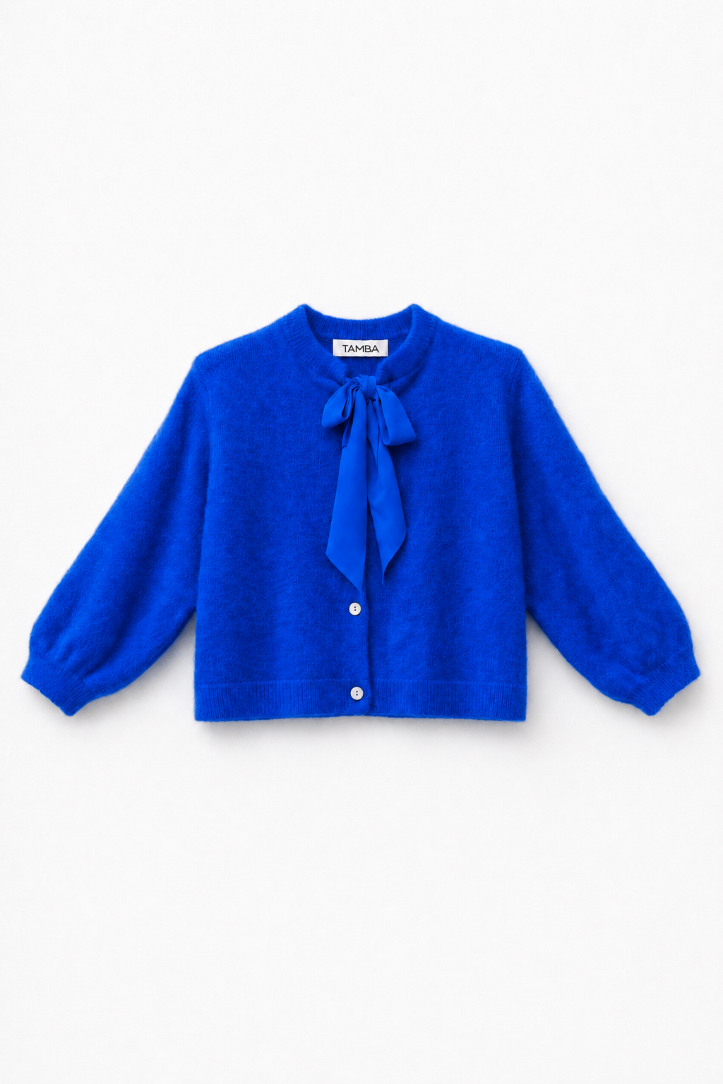 Flauschige Strickjacke mit Schluppen-Kragen: Puder