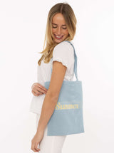 Zwillingsherz Strick Shopper-Tasche "Summer" - Hellblau | Sommerlicher Begleiter