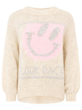 Zwillingsherz Pullover Wollmix Look Back Beige