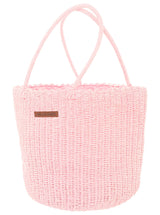 Zwillingsherz Korbtasche Stroh Geflochten "Zwillingsherz" Rosa