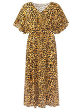 Zwillingsherz Maxikleid Viskose Leo Nights Braun