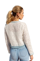 Choklate Paris aus Spitze mit Jeansbesätzen Weiß Kurz