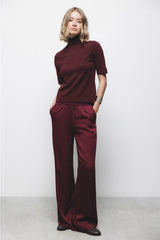 Lanidor - Feinstrick Pullover Turtle-Neck Bordeaux - Kurzarm