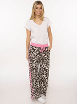 Zwillingsherz Lounge Hose Leo mit Kontrastbund Rosa