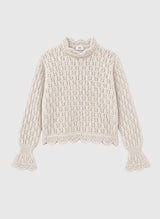 AN’GE Paris Pullover LYSETTE Offwhite mit Ajourstrick