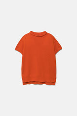 Lanidor - Pullover in Orange - Glattstrick mit kurzen Fledermausärmeln