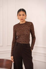 Strukturiertes Top Maeve - CK08199: Choco / 2S-2M-2L