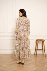 Choklate Paris Maxikleid Paisleymuster Marbella - Viskose & Seide - Rose