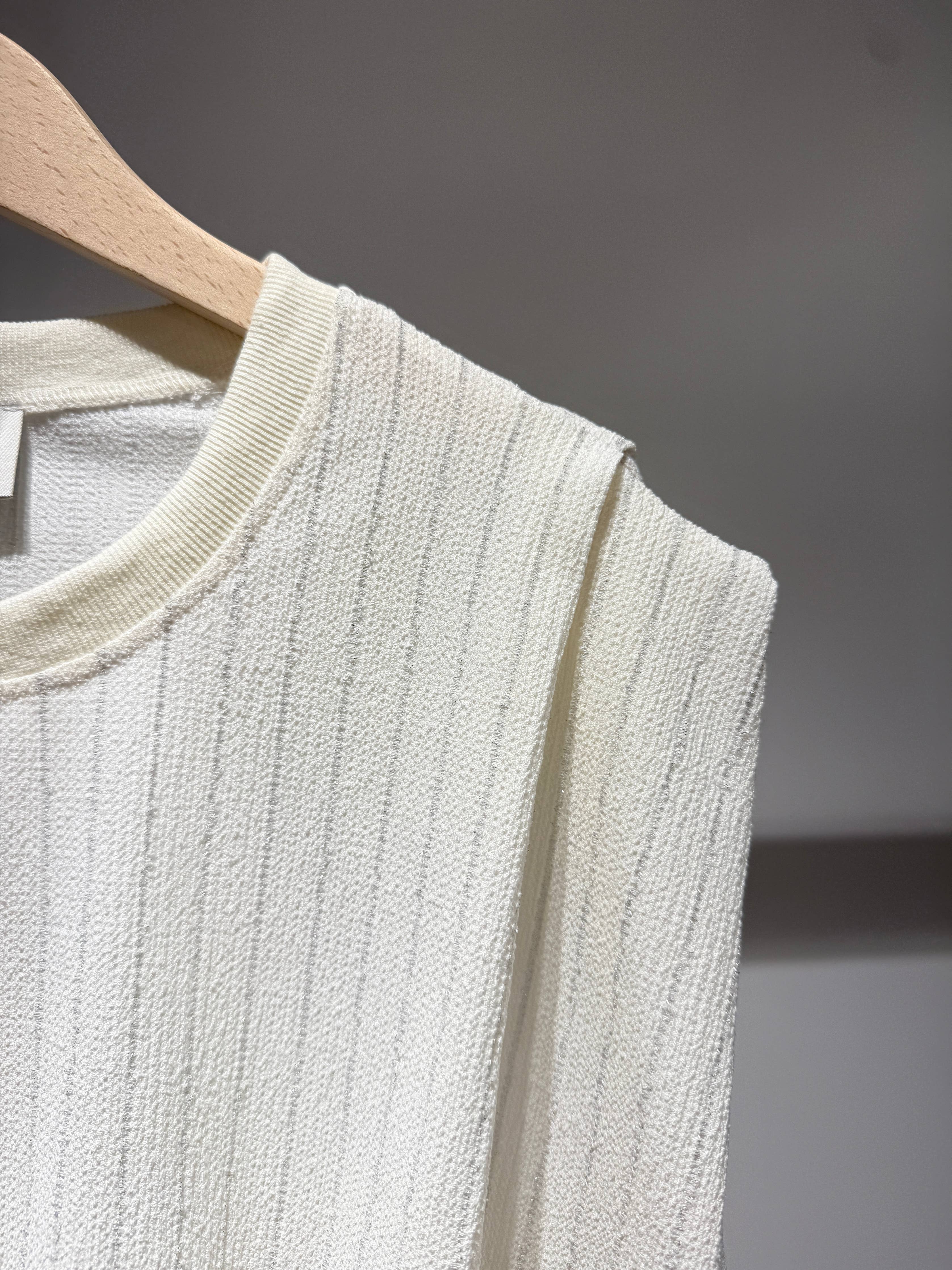 Choklate Paris T-Shirt Alizée Ecru mit silberfarbenen Lurexfäden – Herbstversion
